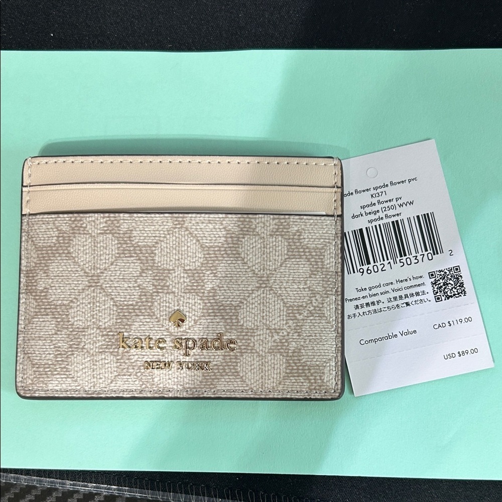 Kate Spade Cream and Gold Card Holder